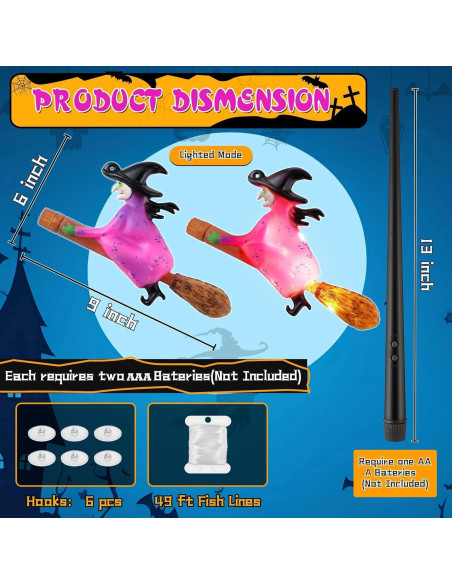 Luces de Halloween SOONEEDEAR 4 PCS Brujas Flotantes LED