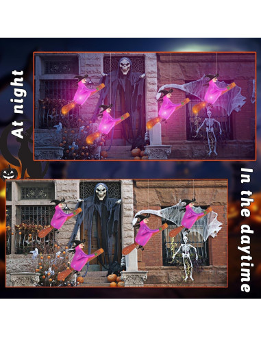 Luces de Halloween SOONEEDEAR 4 PCS Brujas Flotantes LED