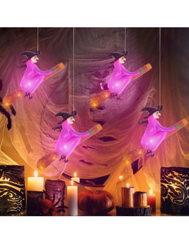 Luces de Halloween SOONEEDEAR 4 PCS Brujas Flotantes LED