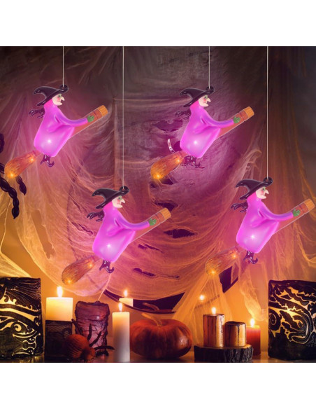Luces de Halloween SOONEEDEAR 4 PCS Brujas Flotantes LED
