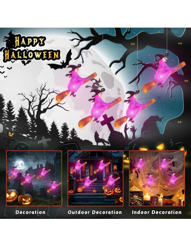 Luces de Halloween SOONEEDEAR 4 PCS Brujas Flotantes LED