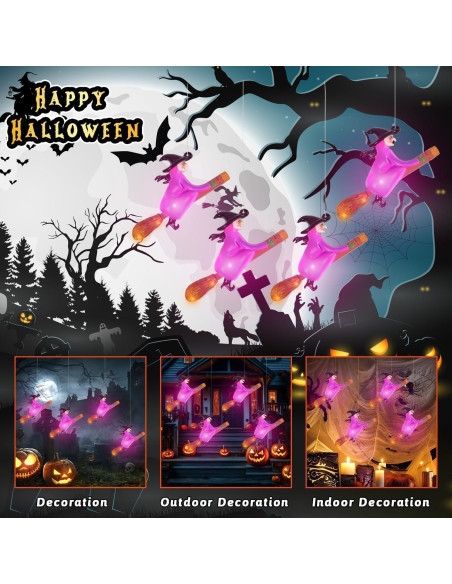 Luces de Halloween SOONEEDEAR 4 PCS Brujas Flotantes LED