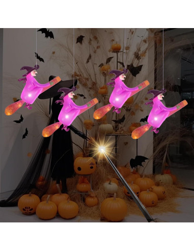 Luces de Halloween SOONEEDEAR 4 PCS Brujas Flotantes LED