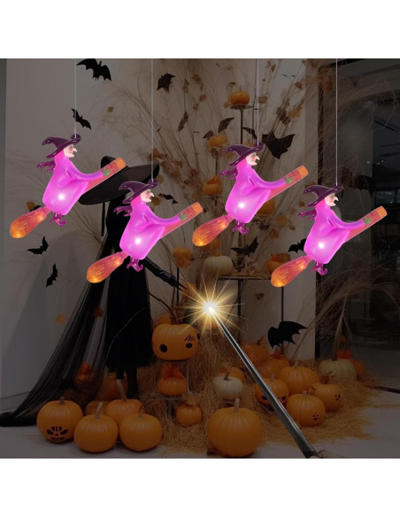Luces de Halloween SOONEEDEAR 4 PCS Brujas Flotantes LED