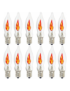 Bombillas de Llama Parpadeante Sunsgne E12, 12 Unidades, 1W