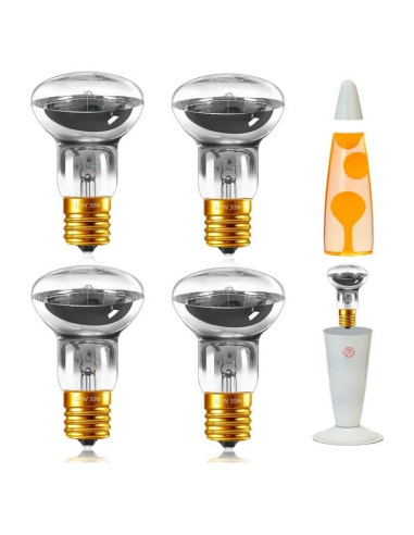 Bombillas de Lava 30W E17 Blakapoo Regulables 2700K Paquete de 4