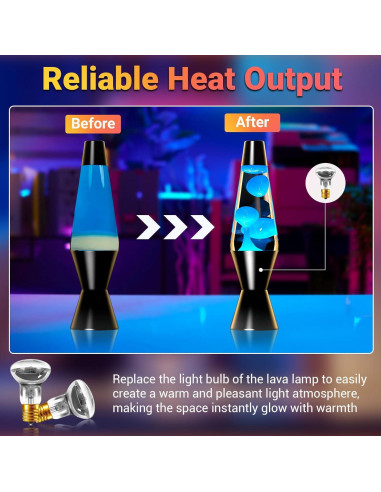 Bombillas de Lava 30W E17 Blakapoo Regulables 2700K Paquete de 4