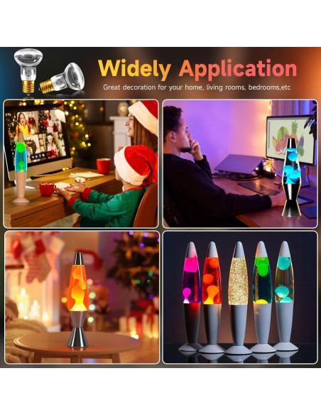 Bombillas de Lava 30W E17 Blakapoo Regulables 2700K Paquete de 4