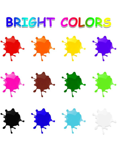 Kit de Pintura Lavable ABEIER 12 Colores para Niños