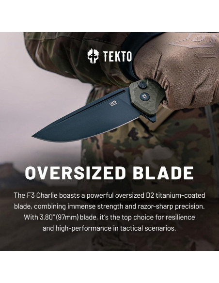 Cuchillo Plegable Tekto F3 Charlie 9" Acero D2 Verde G10