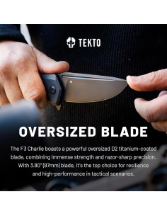 Cuchillo Plegable Tekto F3 Charlie 9.65 cm Acero D2 Titanio 2