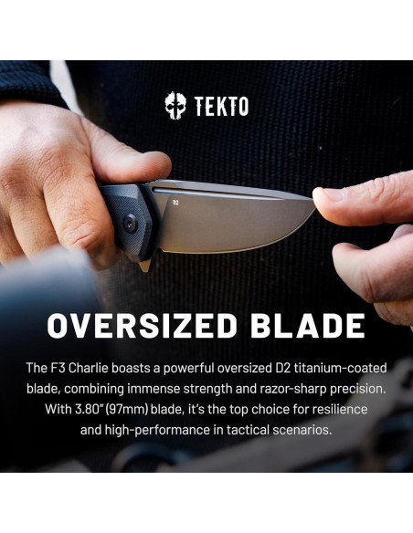 Cuchillo Plegable Tekto F3 Charlie 9.65 cm Acero D2 Titanio
