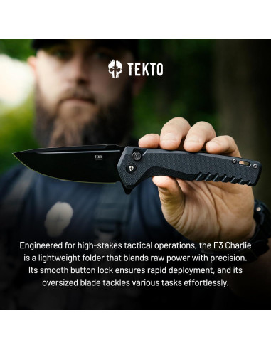 Cuchillo Plegable Tekto F3 Charlie 9.65 cm Acero D2 Titanio