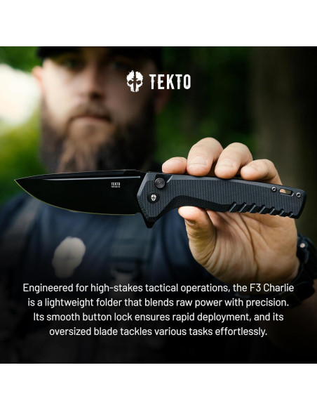 Cuchillo Plegable Tekto F3 Charlie 9.65 cm Acero D2 Titanio