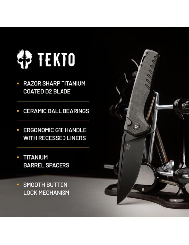 Cuchillo Plegable Tekto F3 Charlie 9.65 cm Acero D2 Titanio