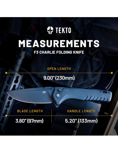 Cuchillo Plegable Tekto F3 Charlie 9.65 cm Acero D2 Titanio