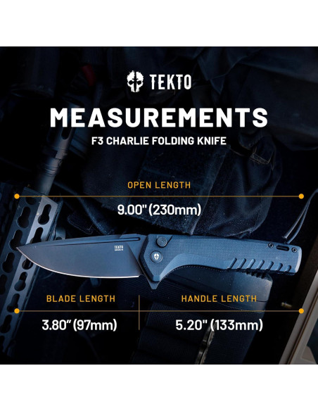Cuchillo Plegable Tekto F3 Charlie 9.65 cm Acero D2 Titanio