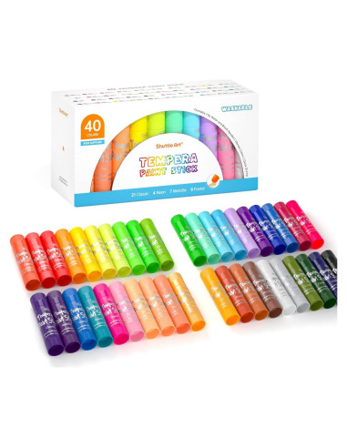 Barras de Pintura Tempera Shuttle Art 40 Colores Secado Rápido