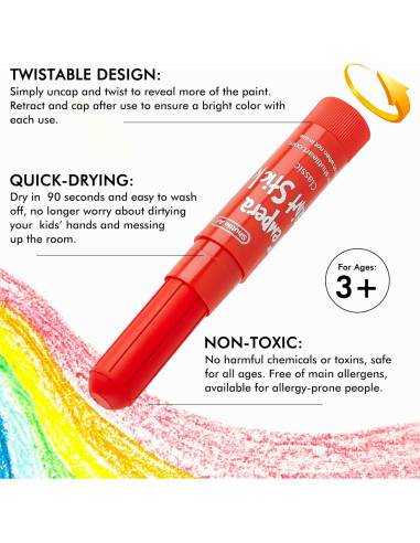 Barras de Pintura Tempera Shuttle Art 40 Colores Secado Rápido