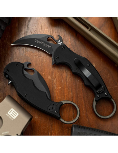 Cuchillo Karambit Plegable Fox 599 EVO Negro, Acero Inoxidable