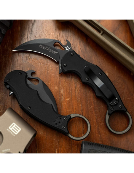 Cuchillo Karambit Plegable Fox 599 EVO Negro, Acero Inoxidable