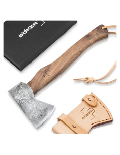 Hacha Damasco BKER PLUS Appalachian - Mango de Nogal - 390g