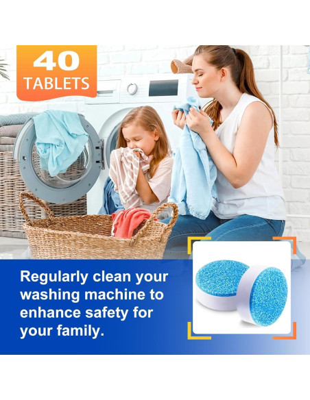 Tabletas Limpiadoras de Lavadora Fuputo 40 Pcs Ecológicas