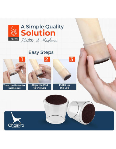 32 Protectores de Suelo ChairPro para Patas de Silla Silicona