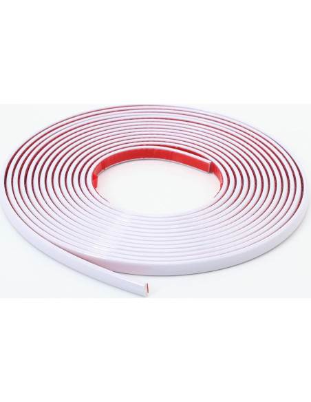 Moldura Autoadhesiva Trimold 10m x 8mm PVC Blanco Brillante