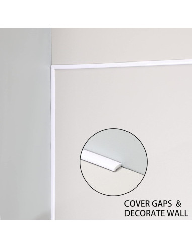 Moldura Autoadhesiva Trimold 10m x 8mm PVC Blanco Brillante