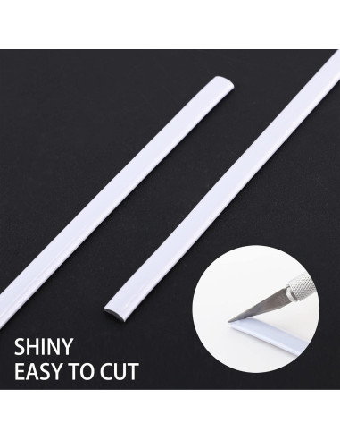 Moldura Autoadhesiva Trimold 10m x 8mm PVC Blanco Brillante