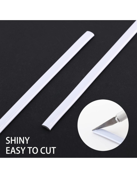 Moldura Autoadhesiva Trimold 10m x 8mm PVC Blanco Brillante