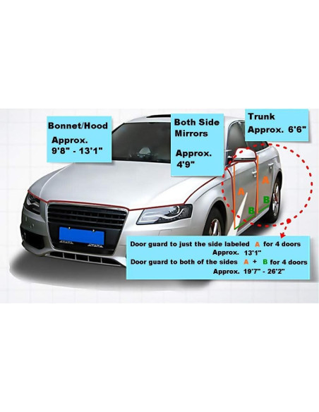 Protector de Borde de Puerta de Coche JNK NETWORKS 4.88m Negro