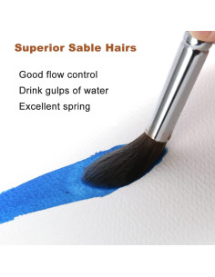 Juego de Pinceles de Acuarela Fuumuui 8Pcs Sable Kolinsky 2