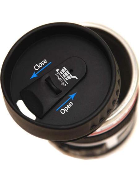 Taza de Lente de Cámara TMANGO 400ml con Tapa Deslizante