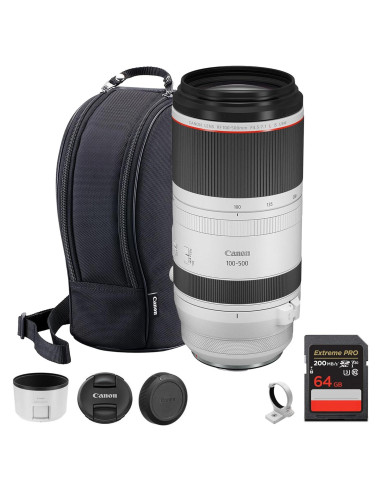 Lente Telefoto Canon RF 100-500mm f/4.5-7.1L IS USM + 64GB