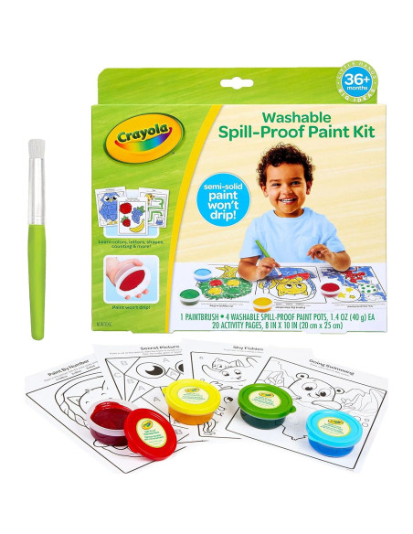 Juego de Pintura Lavable Crayola a Prueba de Derrames 4 Tarros Juego de Pintura Lavable Crayola a Prueba de Derrames 4 Tarros