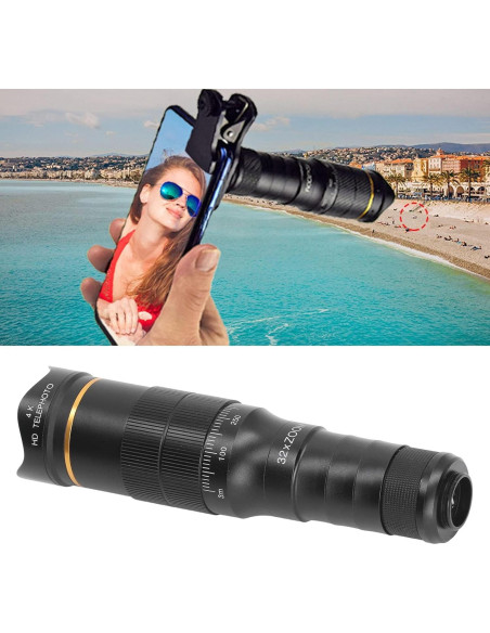 Lente Telefoto 32X Cyrank para Teléfono Móvil con Clip HD