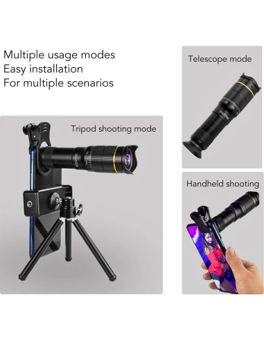 Lente Telefoto 32X Cyrank para Teléfono Móvil con Clip HD