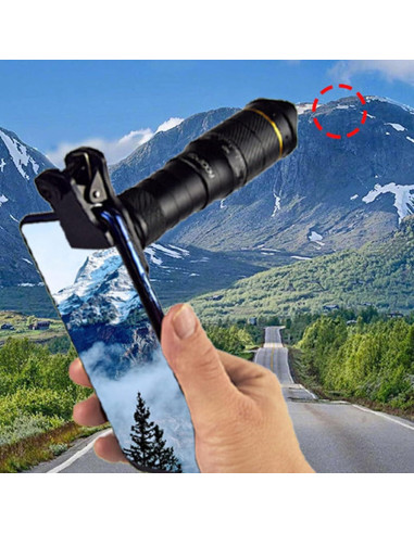 Lente Telefoto 32X Cyrank para Teléfono Móvil con Clip HD