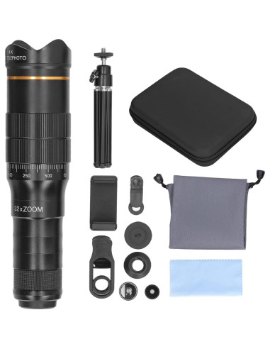 Lente Telefoto 32X Cyrank para Teléfono Móvil con Clip HD