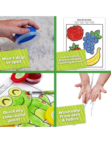 Juego de Pintura Lavable Crayola a Prueba de Derrames 4 Tarros Juego de Pintura Lavable Crayola a Prueba de Derrames 4 Tarros