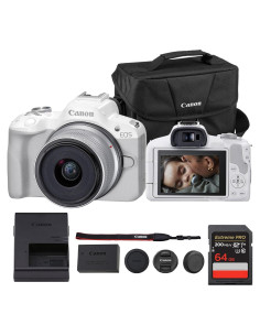 Cámara Sin Espejo Canon EOS R50 con Lente 18-45mm y Video 4K