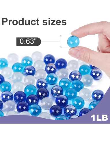 Canicas de Vidrio DomeStar 0.63 cm Azul para Decoración