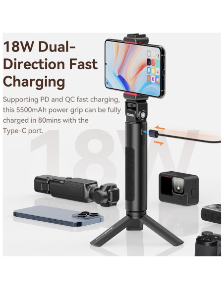 Mango de Batería Grip ULANZI BG-2 Pro 5500mAh 18W Carga Rápida