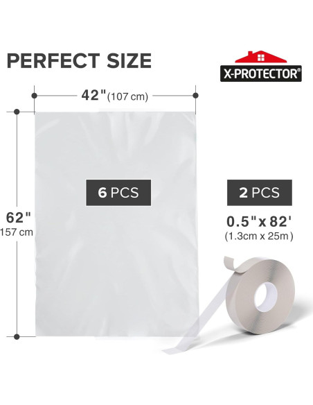 Kit Aislamiento de Ventanas X-Protector 6 Piezas 106.68x157.48cm