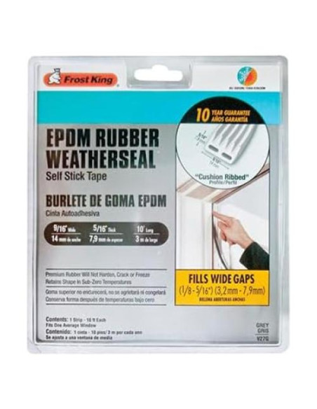 Cinta de Clima EPDM Frost King 3.05m x 0.79cm Gris