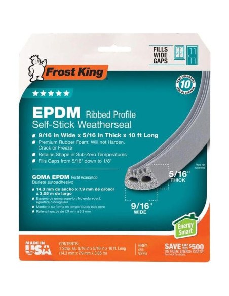 Cinta de Clima EPDM Frost King 3.05m x 0.79cm Gris