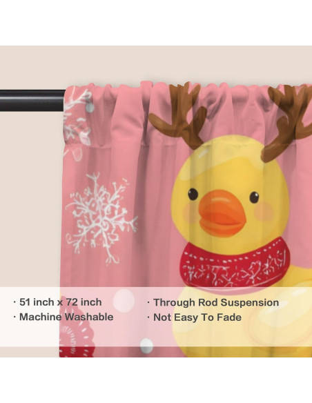 Cortina de Puerta Opaca OTVEE 130x183 cm Patrón Patito Navidad