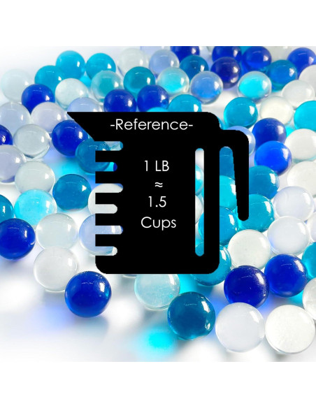 CYS EXCEL Relleno de Jarrón Vidrio Azul Claro 0.5 cm 1 kg